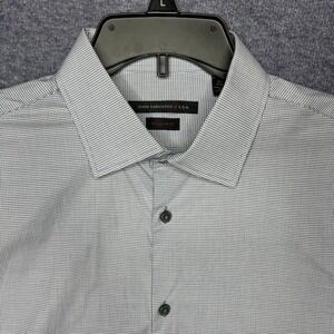 John Varvatos USA Mens Regular Fit Gingham Dress Shirt Blue White